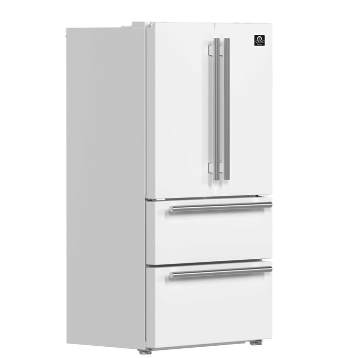 Forno Moena Espresso 36" French Door Refrigerator in White, 19.2 cu. ft FORNO