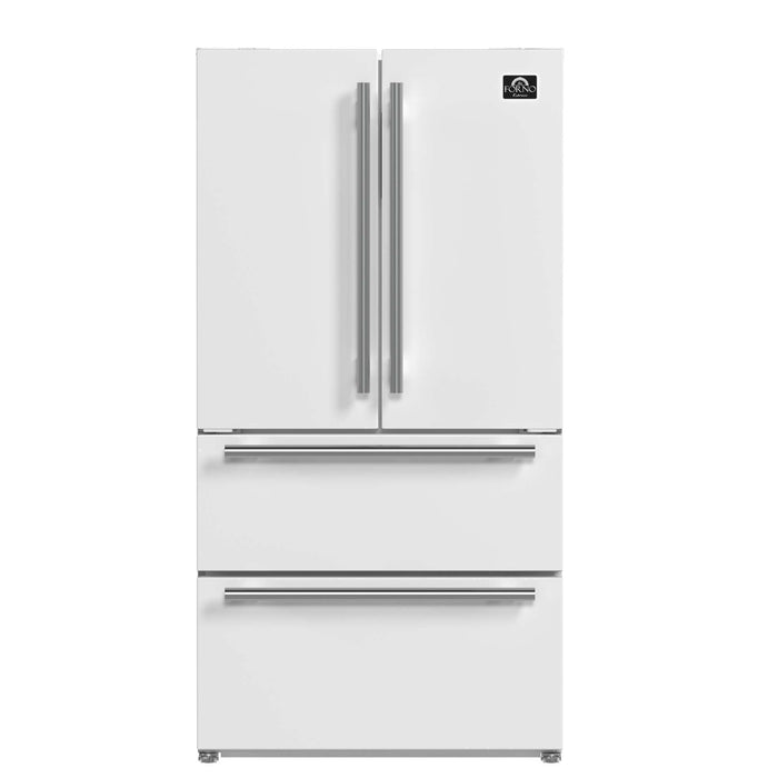 Forno Moena Espresso 36" French Door Refrigerator in White, 19.2 cu. ft FORNO