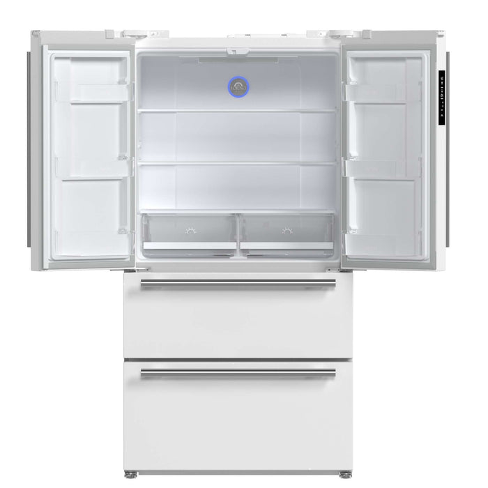 Forno Moena Espresso 36" French Door Refrigerator in White, 19.2 cu. ft FORNO