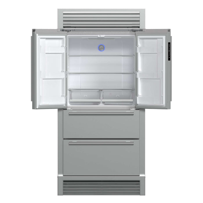 Forno Moena 36" French Door 19.2 cu. ft Stainless Steel Refrigerator, with Decorative Grill - 40" Wide FORNO