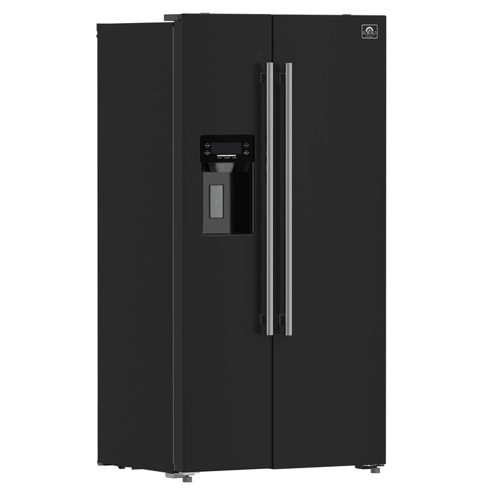 Forno Salerno Espresso 36" Side-by-Side Black Refrigerator 20 cu. ft FORNO