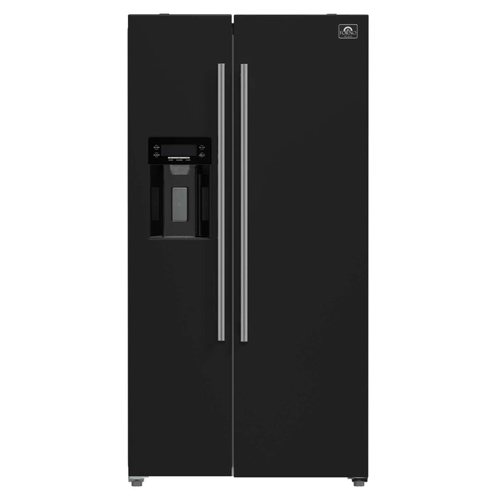 Forno Salerno Espresso 36" Side-by-Side Black Refrigerator 20 cu. ft FORNO