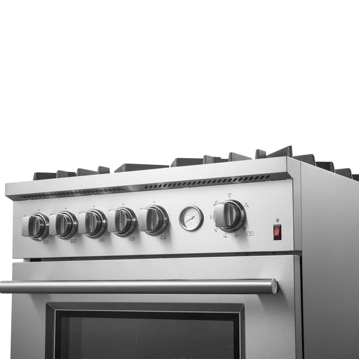 Giovanni 30-inch Gas Range Stainless Steel, 5 Burners 67,000 BTU, 4.32 cu.ft. Convection Oven FORNO