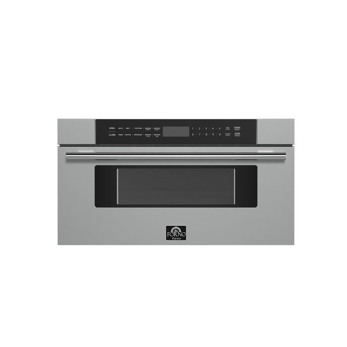 Capoliveri 30 Inch Stainless-Steel 1000 Watts Microwave Drawer 1.2 cu.ft. FORNO