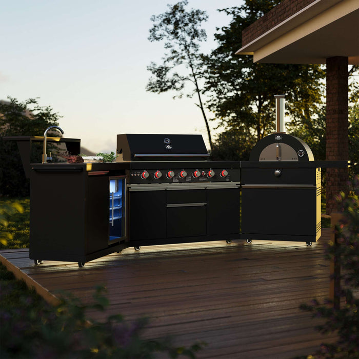 Forno All'Aperto BBQ with 87,600 BTU, 4 Burners, Pizza Oven, and Beverage Center FORNO