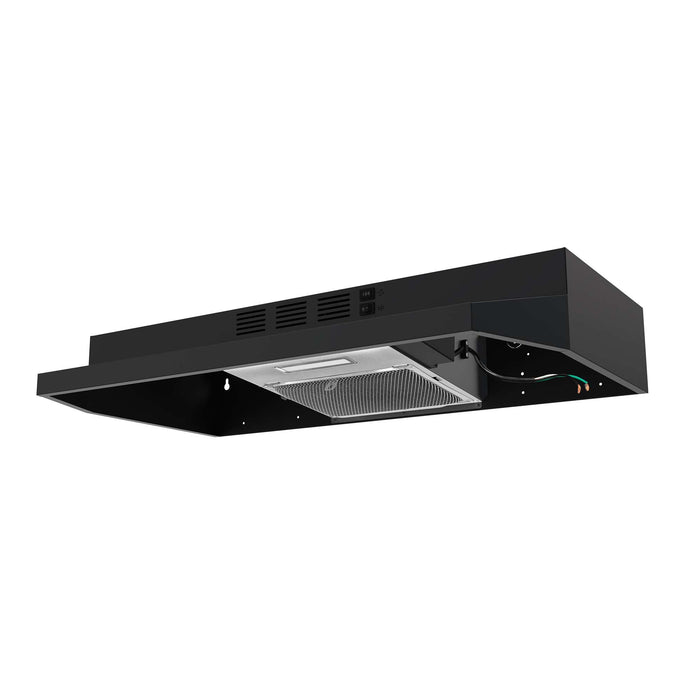 Forno Cappa 30" Under Cabinet Range Hood in Black, 200 CFM, Convertible FORNO