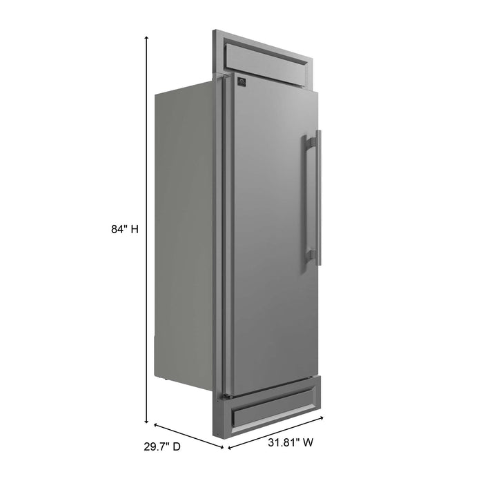 Forno Maderno 28" Built-In Convertible Refrigerator, 13.6 cu.ft. Right Swing with Decorative Grill - 32" Wide FORNO