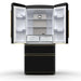Forno Luigi 18 cu.ft. French Door Refrigerator Black, Antique Brass Handles FORNO