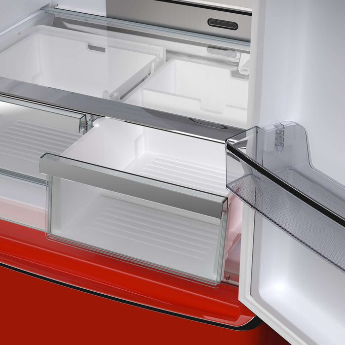 Forno Luigi 18 cu.ft. French Door Refrigerator Red, Handle-Free Design FORNO