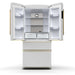 Forno Luigi 18 cu.ft. French Door Refrigerator White, Antique Brass Handles FORNO