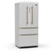 Forno Luigi 18 cu.ft. French Door Refrigerator White, Antique Brass Handles FORNO