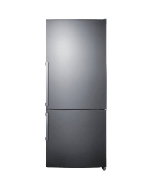 Summit Appliance 28" Wide Bottom Freezer Refrigerator With Steel Handles - Stainless Steel Summit Appliance
