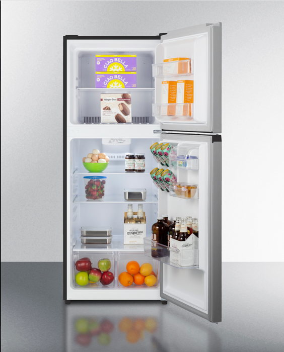 Summit 24" Wide Top Mount Refrigerator-Freezer Stainless Steel