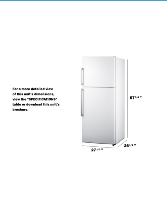 Summit 28" Wide Top Mount Refrigerator-Freezer