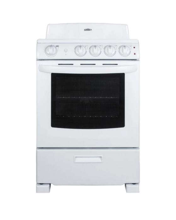 Summit 24" Wide Electric Smooth-Top Range White