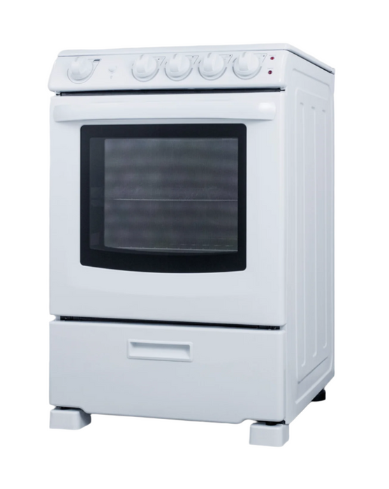 Summit 24" Wide Electric Smooth-Top Range White