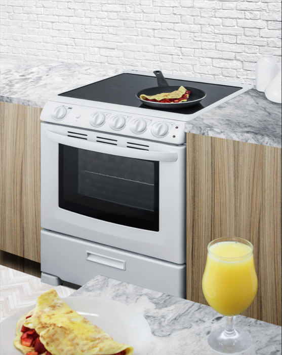Summit 24" Wide Electric Smooth-Top Range White