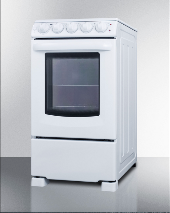 Summit 20" Wide Electric Smooth-Top Range - White