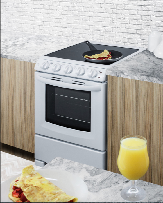 Summit 20" Wide Electric Smooth-Top Range - White