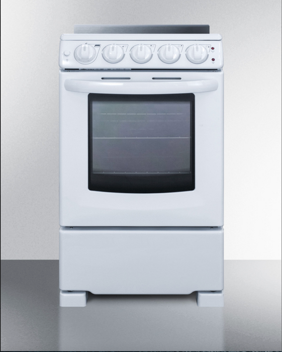 Summit 20" Wide Electric Smooth-Top Range - White