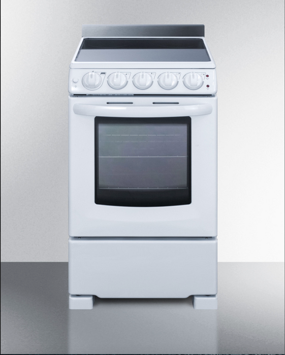 Summit 20" Wide Electric Smooth-Top Range - White