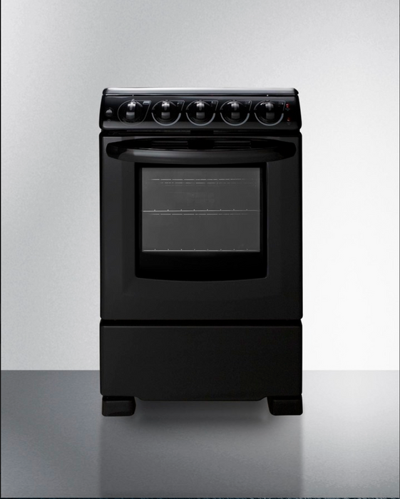 Summit 20" Wide Electric Smooth-Top Range Black