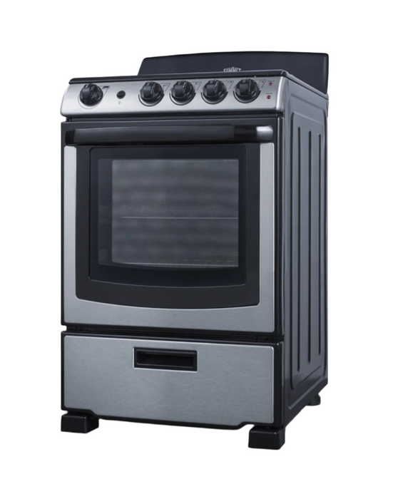 Summit 24" Wide Electric Coil Range Stainless Steel