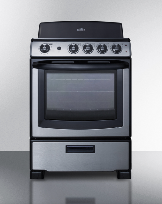 Summit 24" Wide Electric Coil Range Stainless Steel