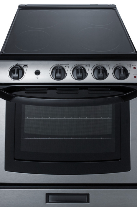 Summit 24" Wide Electric Smooth-Top Range Stainless Steel