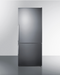 Summit Appliance 28" Wide Bottom Freezer Refrigerator With Steel Handles - Stainless Steel Summit Appliance