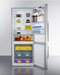 Summit Appliance 28" Wide Bottom Freezer Refrigerator With Steel Handles - Stainless Steel Summit Appliance