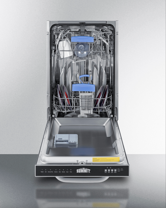 Summit 18" Wide Built-In Dishwasher, ADA Compliant, Stainless Steel Summit Appliance