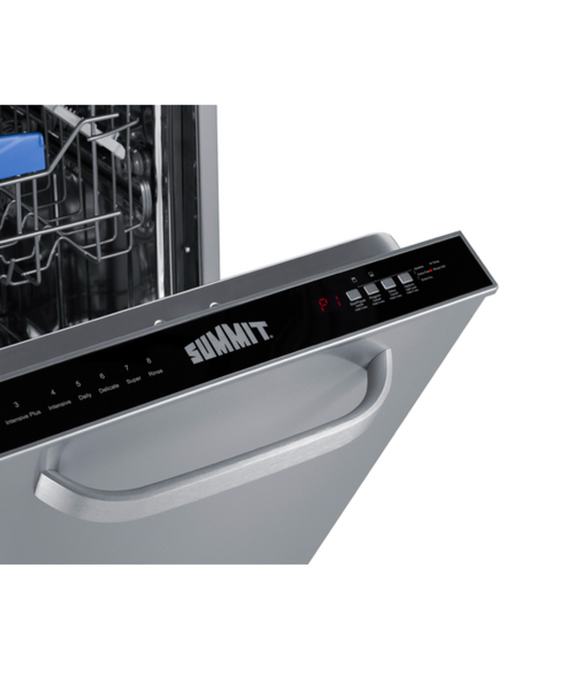 Summit 18" Wide Built-In Dishwasher, ADA Compliant, Stainless Steel Summit Appliance