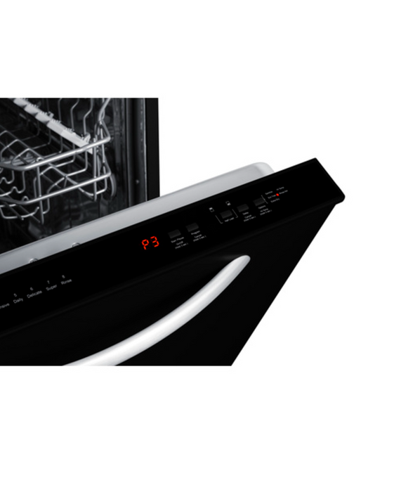 Summit 24" Wide Built-In Dishwasher, ADA Compliant, Black Summit Appliance