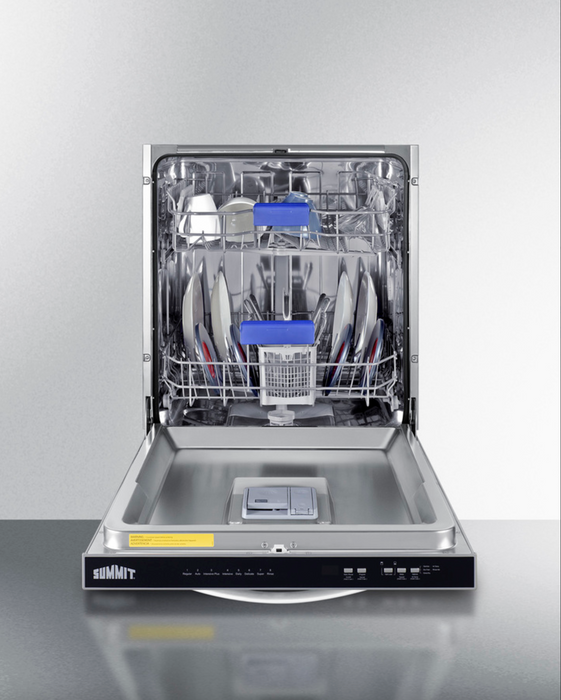 Summit 24" Wide Built-In Dishwasher, ADA Compliant, Stainless Steel Summit Appliance