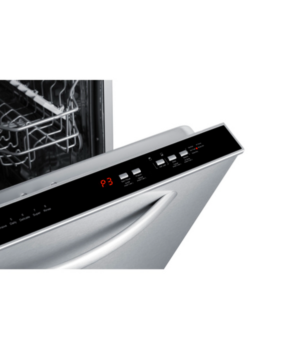 Summit 24" Wide Built-In Dishwasher, ADA Compliant, Stainless Steel Summit Appliance