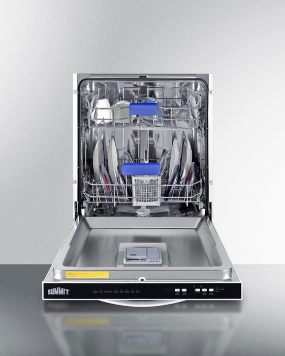 Summit 24" Wide Built-In Dishwasher, ADA Compliant, White Summit Appliance