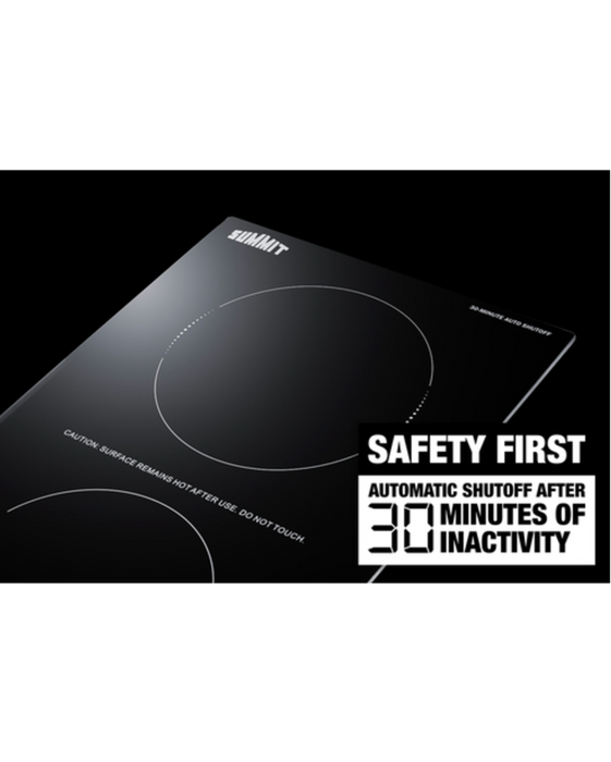 Summit 12" Wide 115V 2-Zone Induction Cooktop, Cord Included Summit Appliance