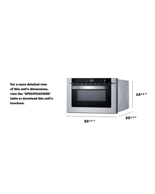 Summit 24" Wide Built-In Drawer Microwave Summit Appliance