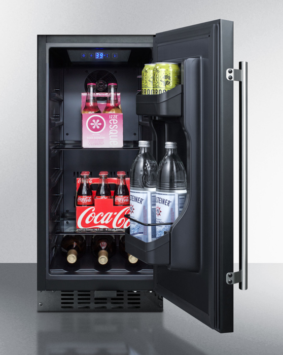 Summit 15" Wide Built-In All-Refrigerator, ADA Compliant Black Summit Appliance