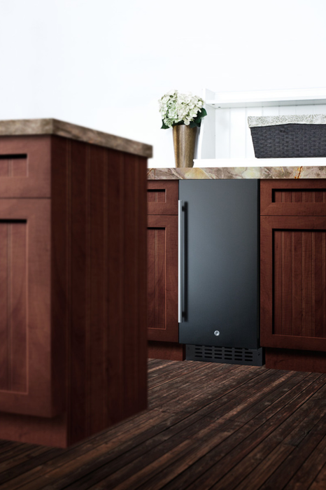 Summit 15" Wide Built-In All-Refrigerator, ADA Compliant Black Summit Appliance