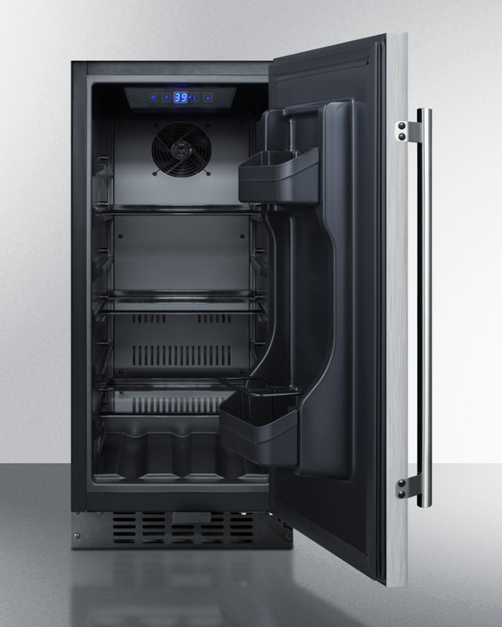 Summit 15" Wide Built-In All-Refrigerator, ADA Compliant Stainless Steel Summit Appliance
