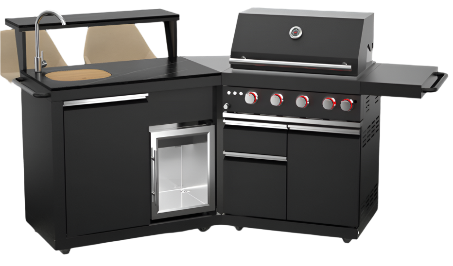 Forno All'Aperto BBQ with 62,600 BTU, Sink Module, and Beverage Center FORNO
