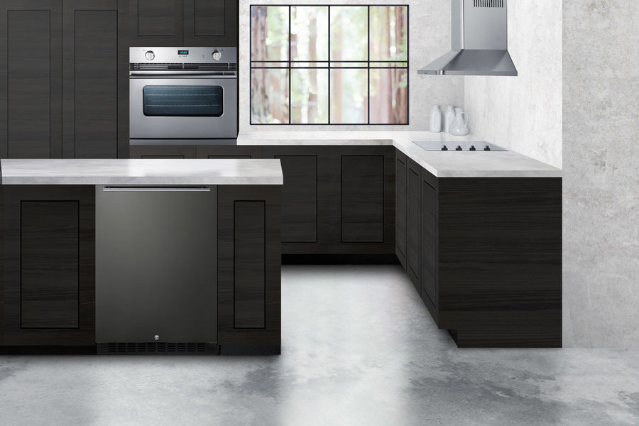 Summit 24" Wide Built-In All-Refrigerator, ADA Compliant (Black Stainless Steel) Summit Appliance