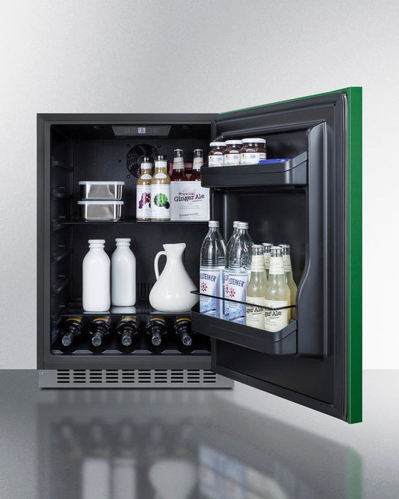 Summit 24" Wide Built-In All-Refrigerator, ADA Compliant (Green) Summit Appliance