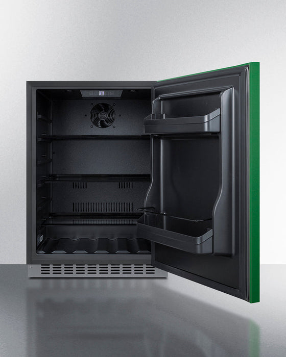 Summit 24" Wide Built-In All-Refrigerator, ADA Compliant - Left Hand Swing (Green) Summit Appliance