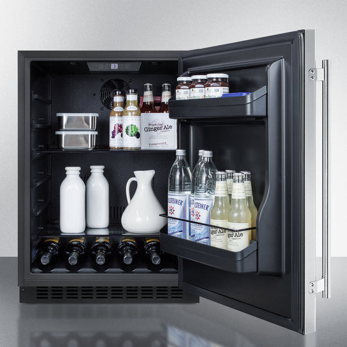 Summit 24" Wide Built-In All-Refrigerator, ADA Compliant (Left Hand Door Swing) Summit Appliance