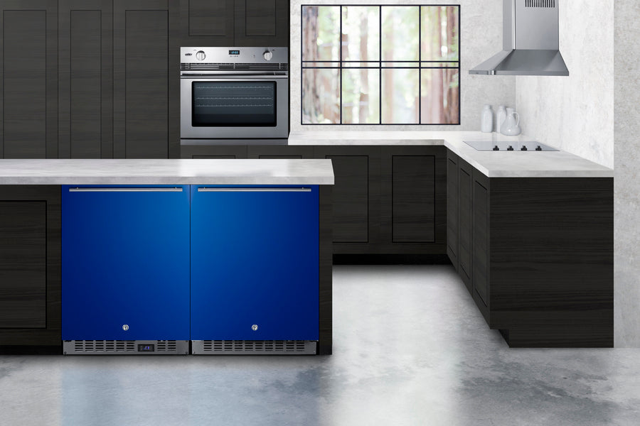 Summit 24" Wide Built-In All-Refrigerator, ADA Compliant (Blue) Summit Appliance