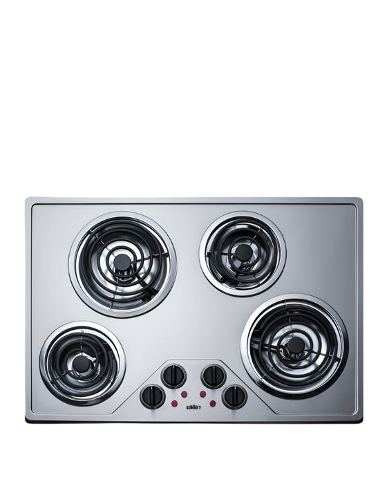 Summit 30" Wide 230V 4-Burner Coil Cooktop Summit Appliance