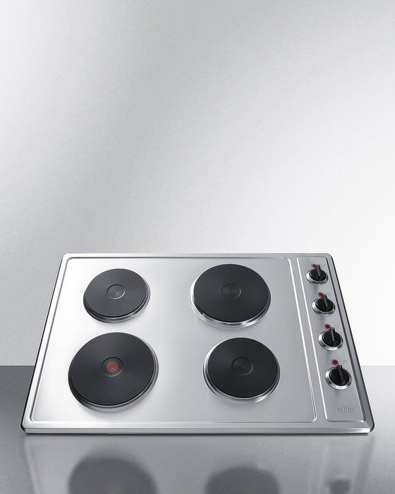 Summit 30" Wide 208/240V 4-Burner Solid Disk Cooktop Summit Appliance